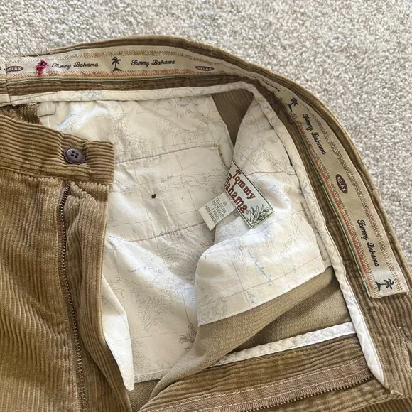 Tommy Bahama Corduroy Relaxed Fit Cotton Tan Beige Pants Size 38 - Picture 3 of 8